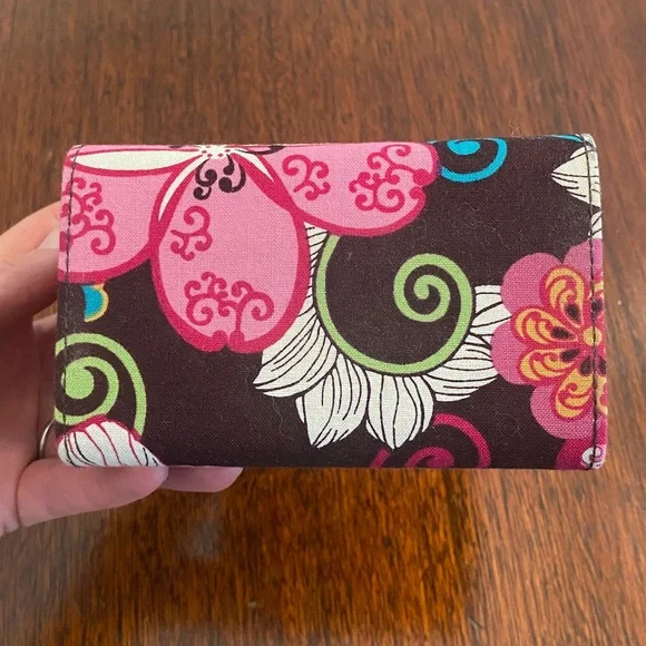 Vera Bradley Brown Pink Floral Travel Jewelry Box Case - Picture 4 of 7